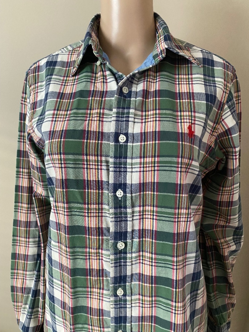 Ralph Lauren plaid fully lined multi colour dress shirt, men’s small